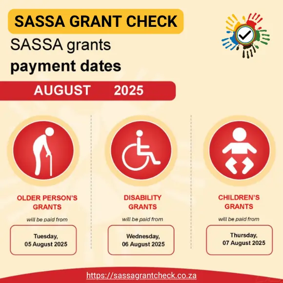 SASSA Payment Dates for 2025 - 2026 2 SASSA Payment Dates August 2025