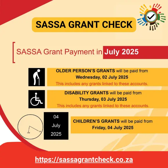 SASSA Payment Dates for 2025 - 2026 2 SASSA Payment Dates July 2025
