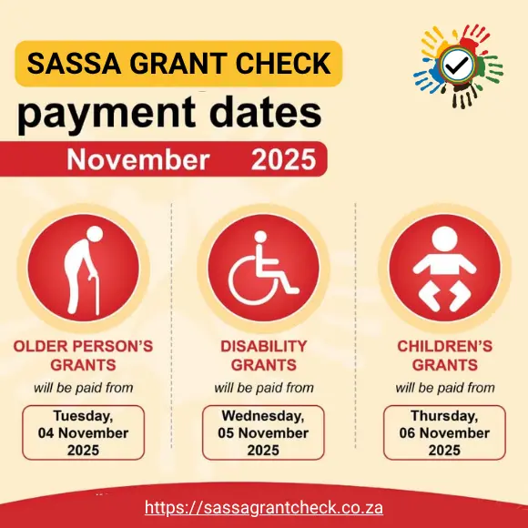 SASSA Payment Dates November 2025