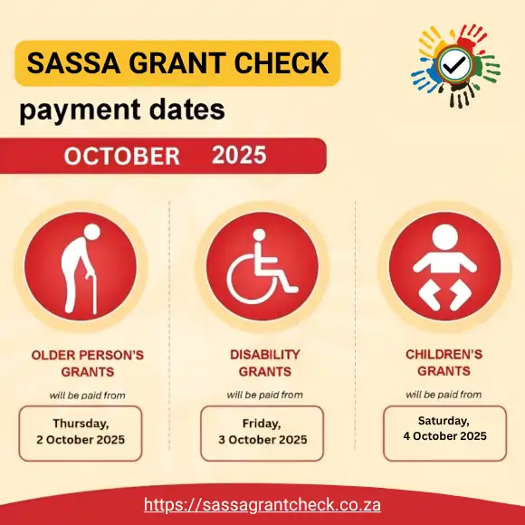 SASSA Payment Dates for 2025 - 2026 2 SASSA Payment Dates for October 2025